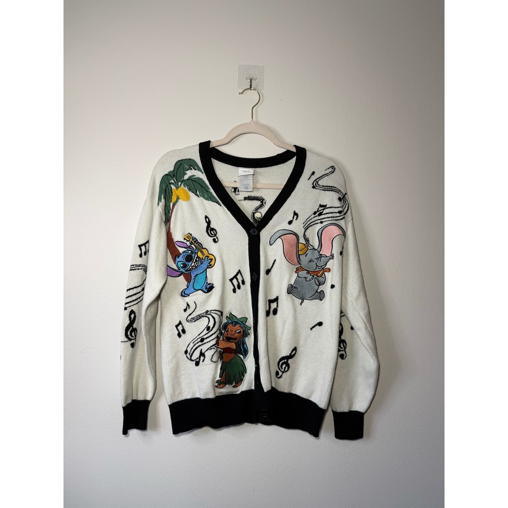 Boxlunch Disney 100th Anniversary Cardigan Womens XS White Musical Whimsical